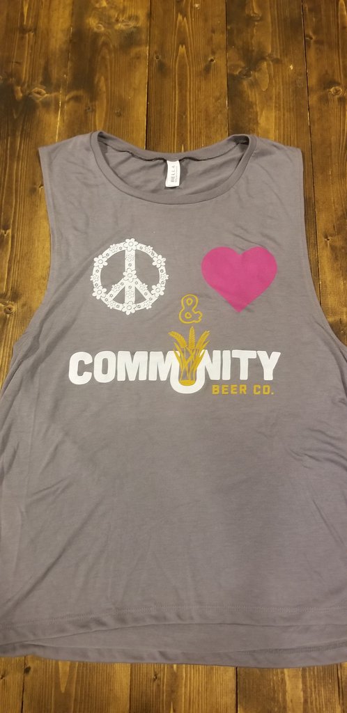 Peace, Love, and Community Ladies' muscle tank